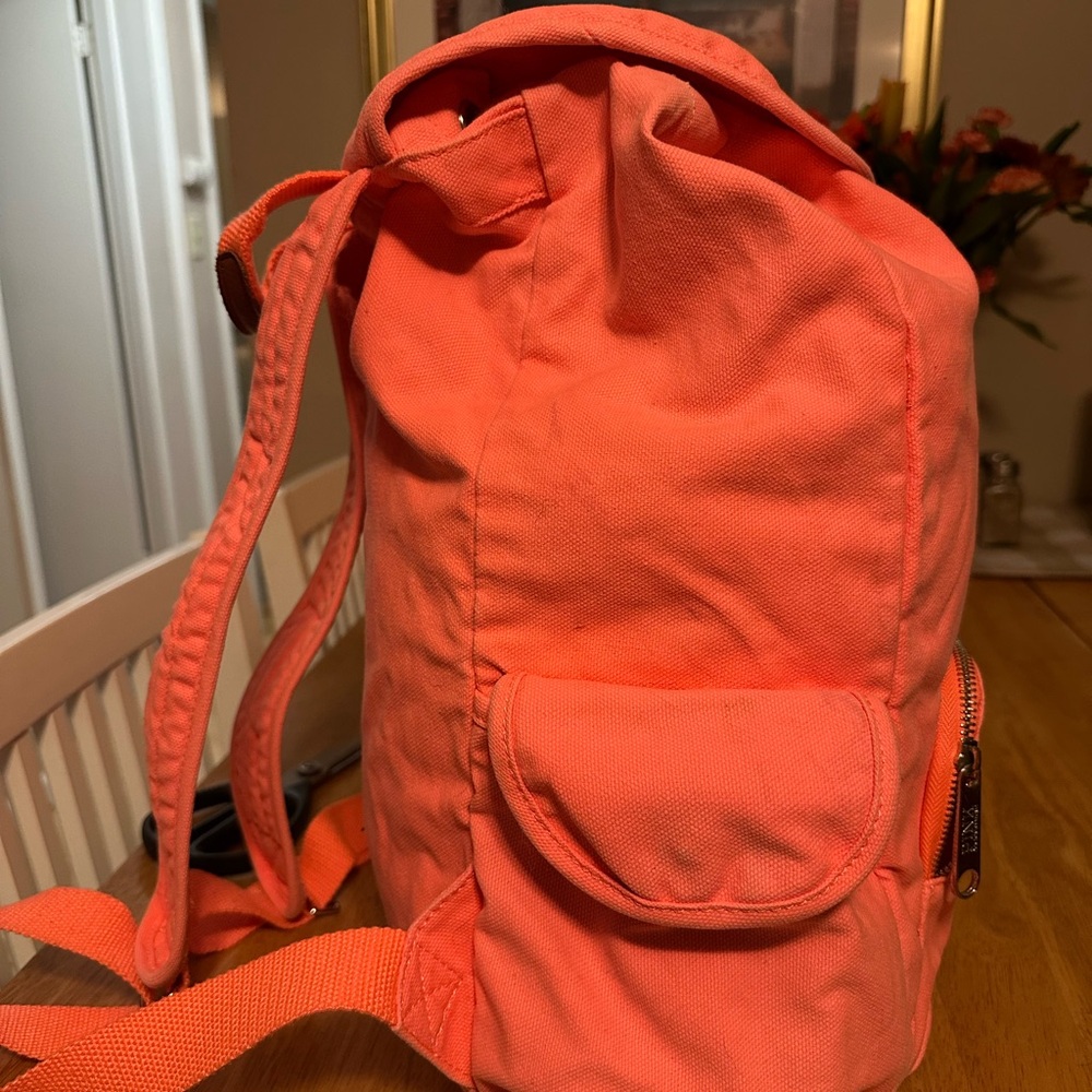 PINK Victoria's Secret Coral Canvas Backpack - Picture 5 of 13